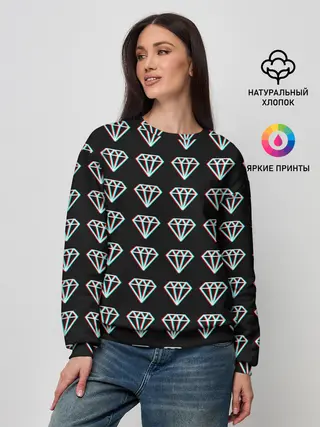 Женский свитшот / Diamonds Glitch