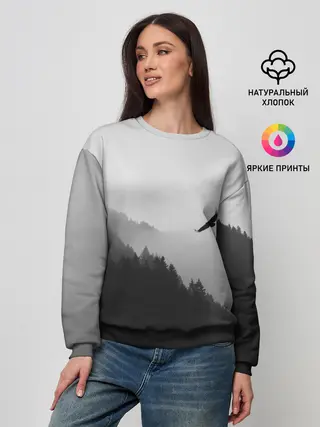 Женский свитшот / ОРЁЛ НАД ЛЕСОМ