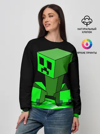 Женский свитшот / Майнкрафт Крипер