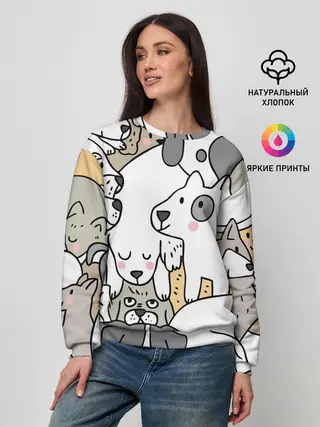 Женский свитшот / Собачье собрание