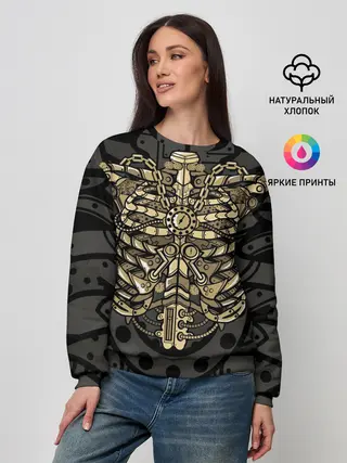 Женский свитшот / Стимпанк Скелет
