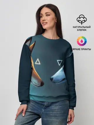 Женский свитшот / ЛИСА И ВОЛК