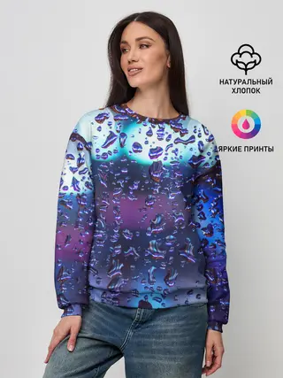 Женский свитшот / Капли на стекле макро