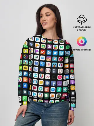 Женский свитшот / Iphone and Apps Icons