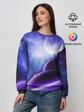Женский свитшот / Неоновый Космос