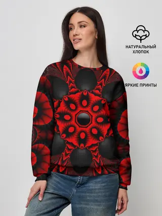 Женский свитшот / Красный цветок