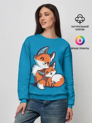 Женский свитшот / Лисья семья