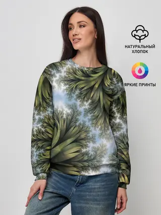 Женский свитшот / Зеленые листья