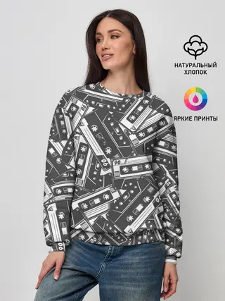 Женский свитшот / retro pattern