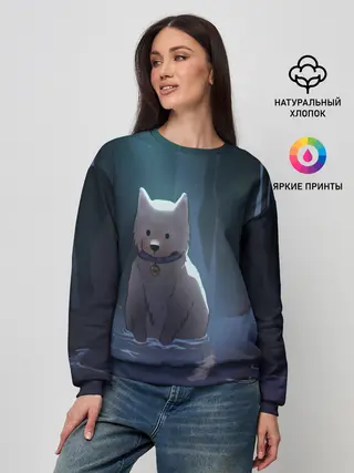 Женский свитшот / Одинокий пес в озере слез