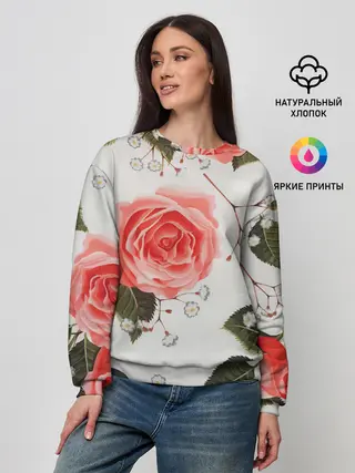 Женский свитшот / Нежные розы