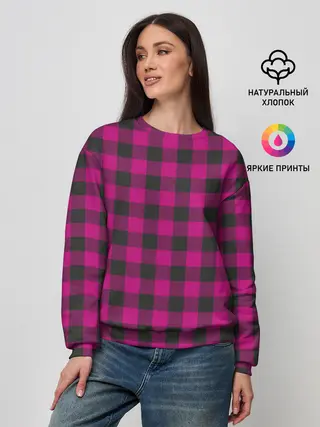 Женский свитшот / Розовая клетка