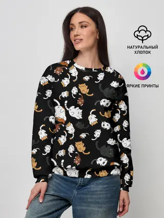 Женский свитшот / Котята паттерн