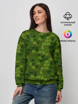 Женский свитшот / Камуфляж | Котики