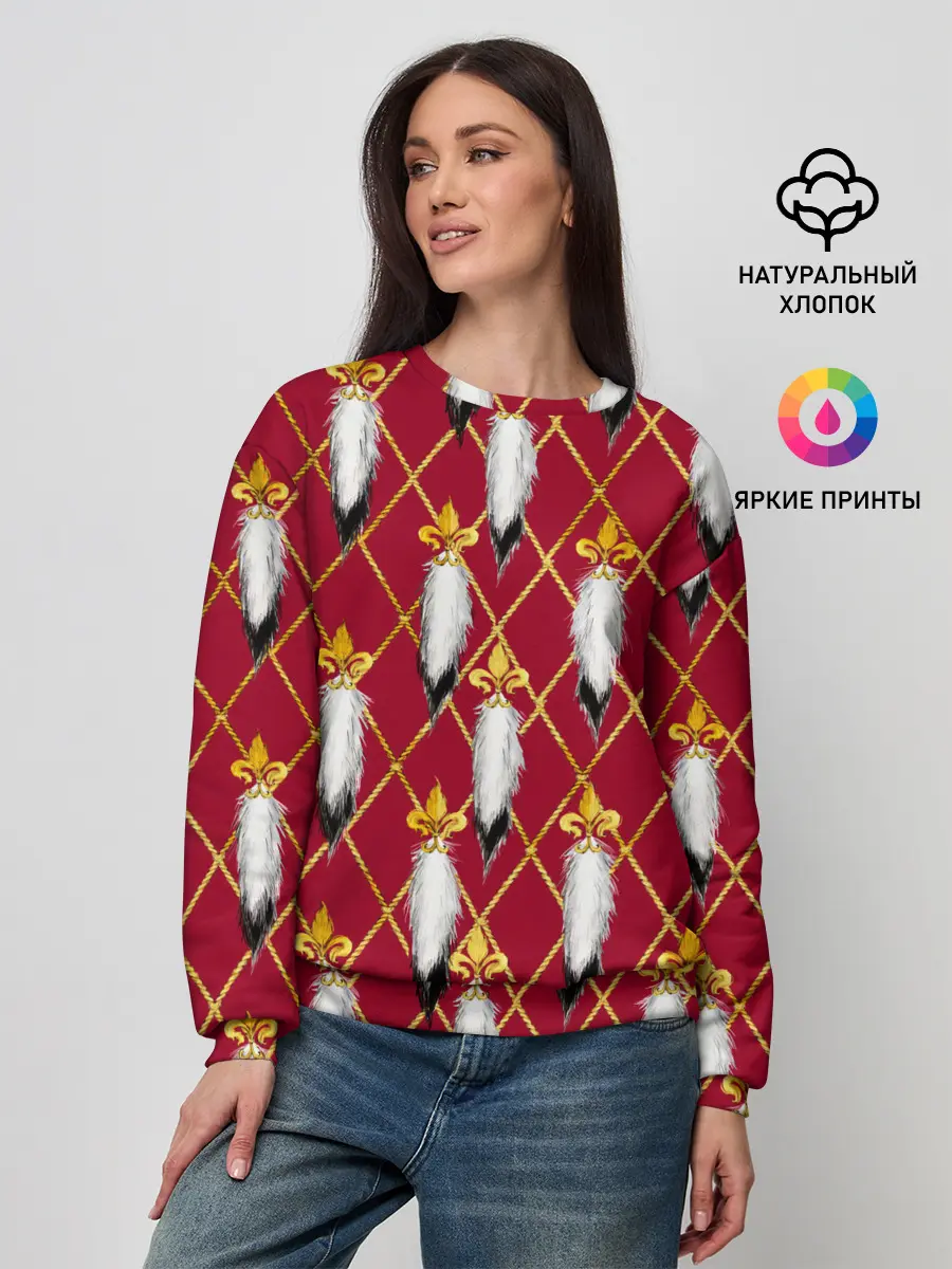 Женский свитшот / Tassels red gold 3D space