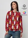 Женский свитшот / Tassels red gold 3D space
