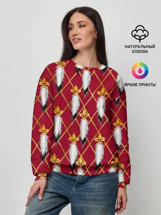 Женский свитшот / Tassels red gold 3D space