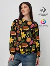 Женский свитшот / Уют, ежи, листья и банка варенья