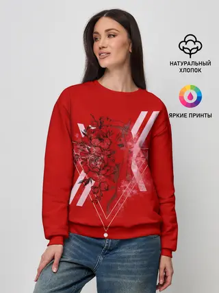 Женский свитшот / Darling in the Franxx Настроение цвета роз