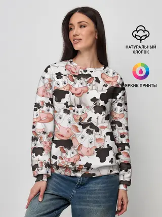 Женский свитшот / Коровы