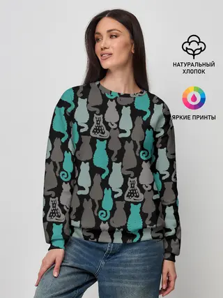 Женский свитшот / Коты паттерн