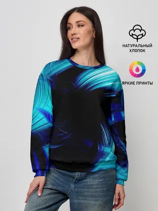 Женский свитшот / Неоновый вихрь