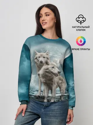 Женский свитшот / Волки альбиносы