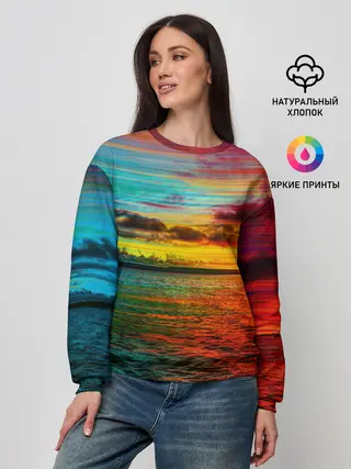 Женский свитшот / Glitch Sunset