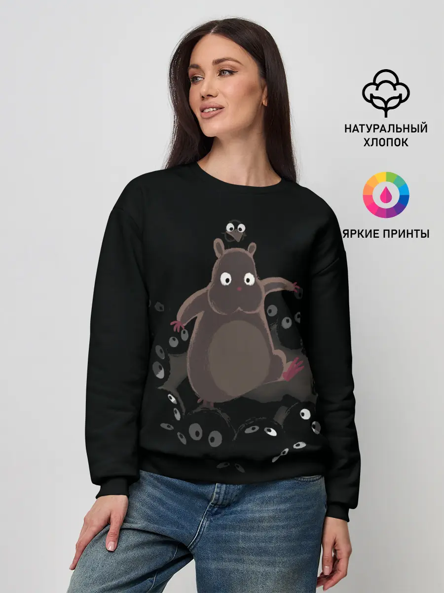 Женский свитшот / Хомяк Боо и пыльные зайчики