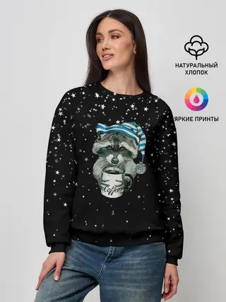 Женский свитшот / Милый енот