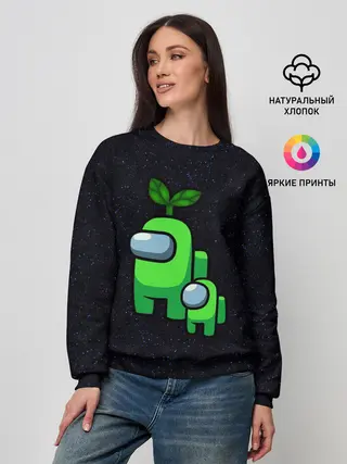 Женский свитшот / Among us Lime+ kid lime