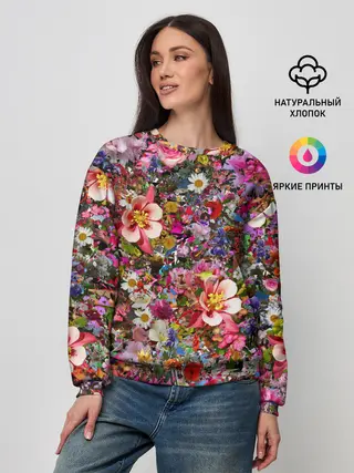 Женский свитшот / Разные цветы