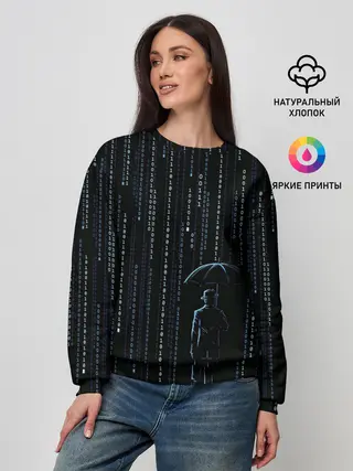 Женский свитшот / Двоичный дождь, матрица