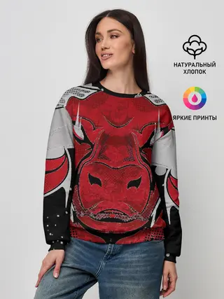 Женский свитшот / Красный бык