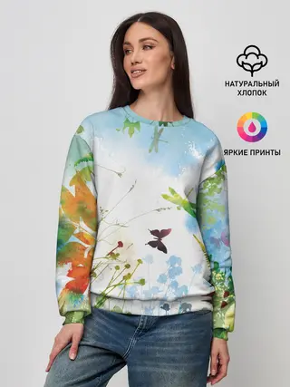 Женский свитшот / Summer акварель