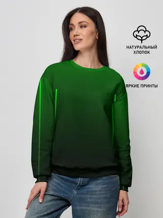 Женский свитшот / Неоновые линии на градиенте