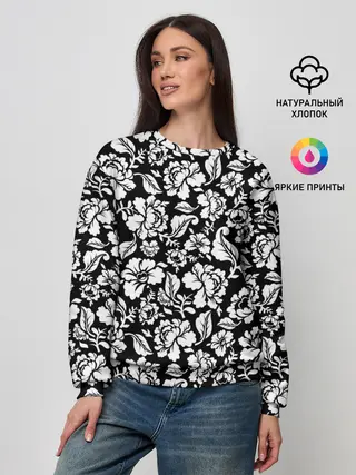Женский свитшот / White flowers