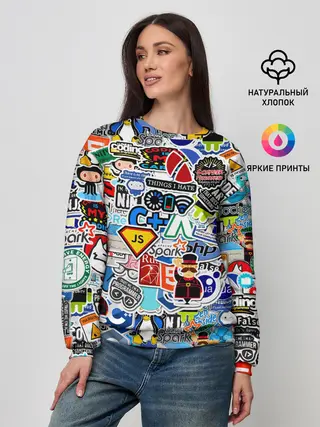 Женский свитшот / Programming stickers