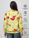 Женский свитшот / Новогодний узор на желтом фоне