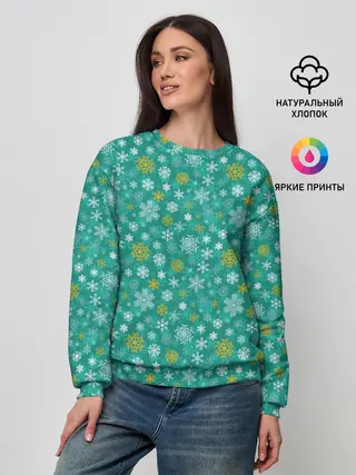 Женский свитшот / Снежинки
