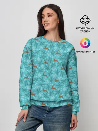 Женский свитшот / Новогодние Олени