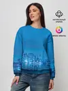 Женский свитшот / вид на ночной мегаполис
