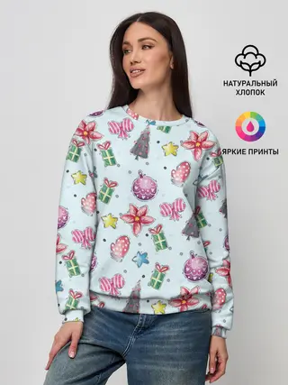 Женский свитшот / новогодние игрушки