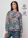 Женский свитшот / Лилии на сером фоне