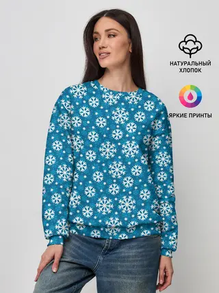 Женский свитшот / Снежинки