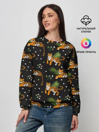 Женский свитшот / Tigers | Тигровый Паттерн