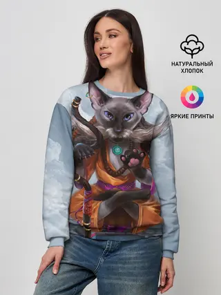 Женский свитшот / Кот-йог