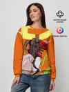 Женский свитшот / Человек-Бензопила на голубом фоне