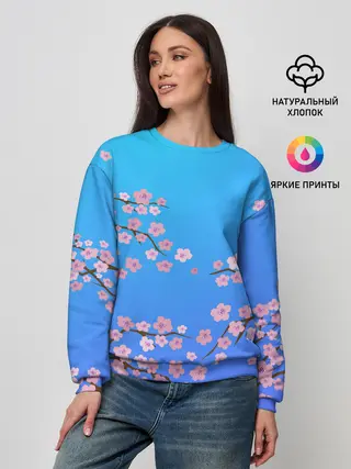 Женский свитшот / Цветы сакуры