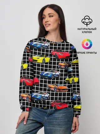 Женский свитшот / Гоночные тачки